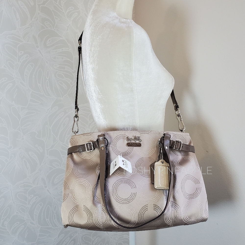 NEW Coach Madison Carryall Crossbody Bag In Khaki Mahogany Brown - Picture 13 of 13